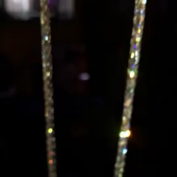 18k white gold plated round cubic zirconia tennis necklace for men and women - Picture 3 of 7